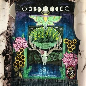 Hand painted patch vest